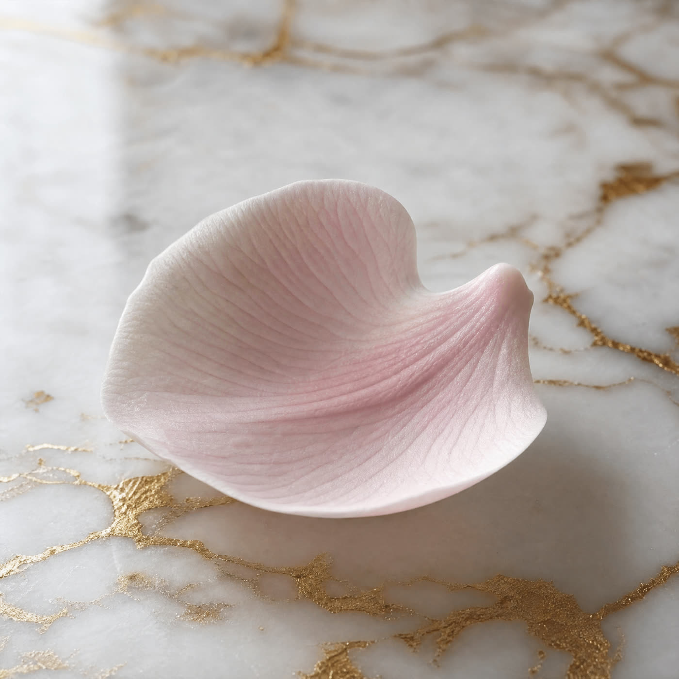 Orchideaszirom fehér márványon, arany erezettel